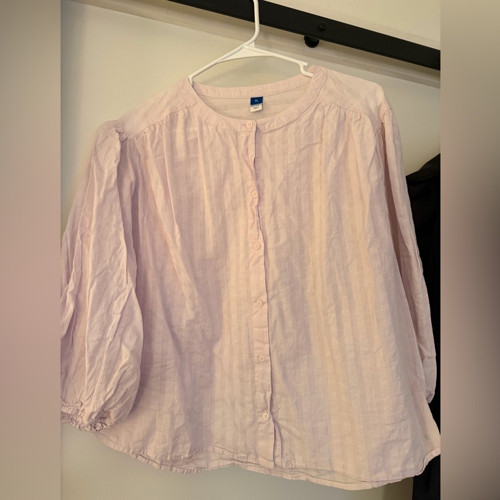 Old Navy Lilac Cotton Button-front Blouse | XL